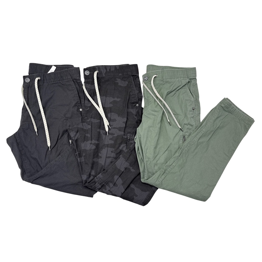 Vuori Ripstop Pants Womens Size Large - Lot of 3 - Black Camo Green Athleisure